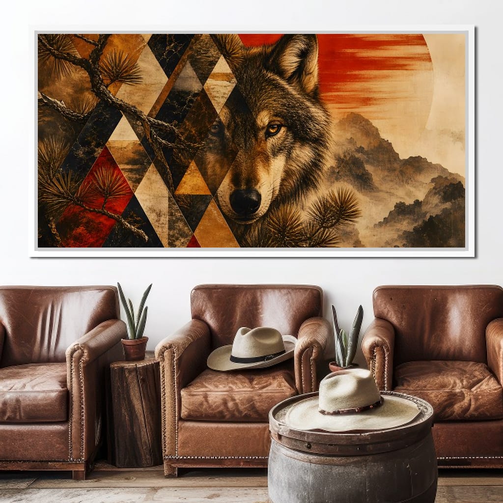 Solitary Predator Rising Sun Canvas Wall Art