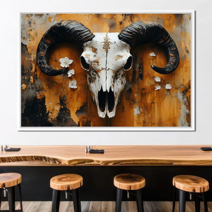 Horned Essence Rustic Elegance Canvas Wall Art