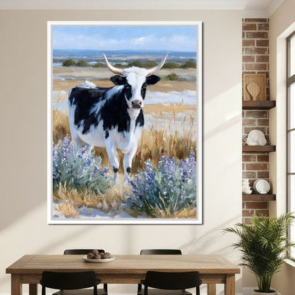 Longhorn Meadow Wildflowers Canvas Wall Art