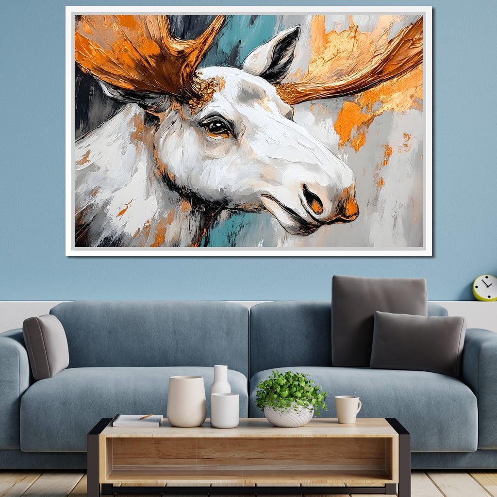 Moose Wilderness Strokes Canvas Wall Art