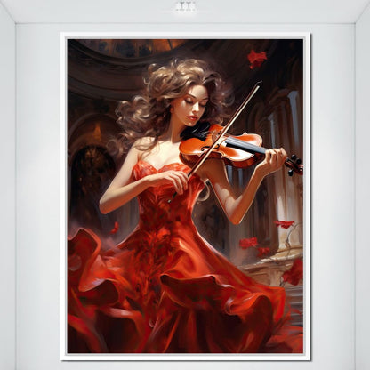 Elegance Strumming the Strings Canvas Wall Art