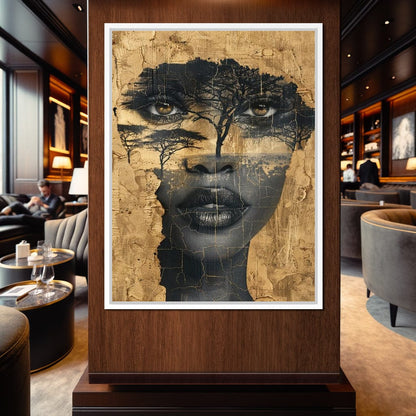 Golden Gaze Through the Jungle Canvas Wall Art