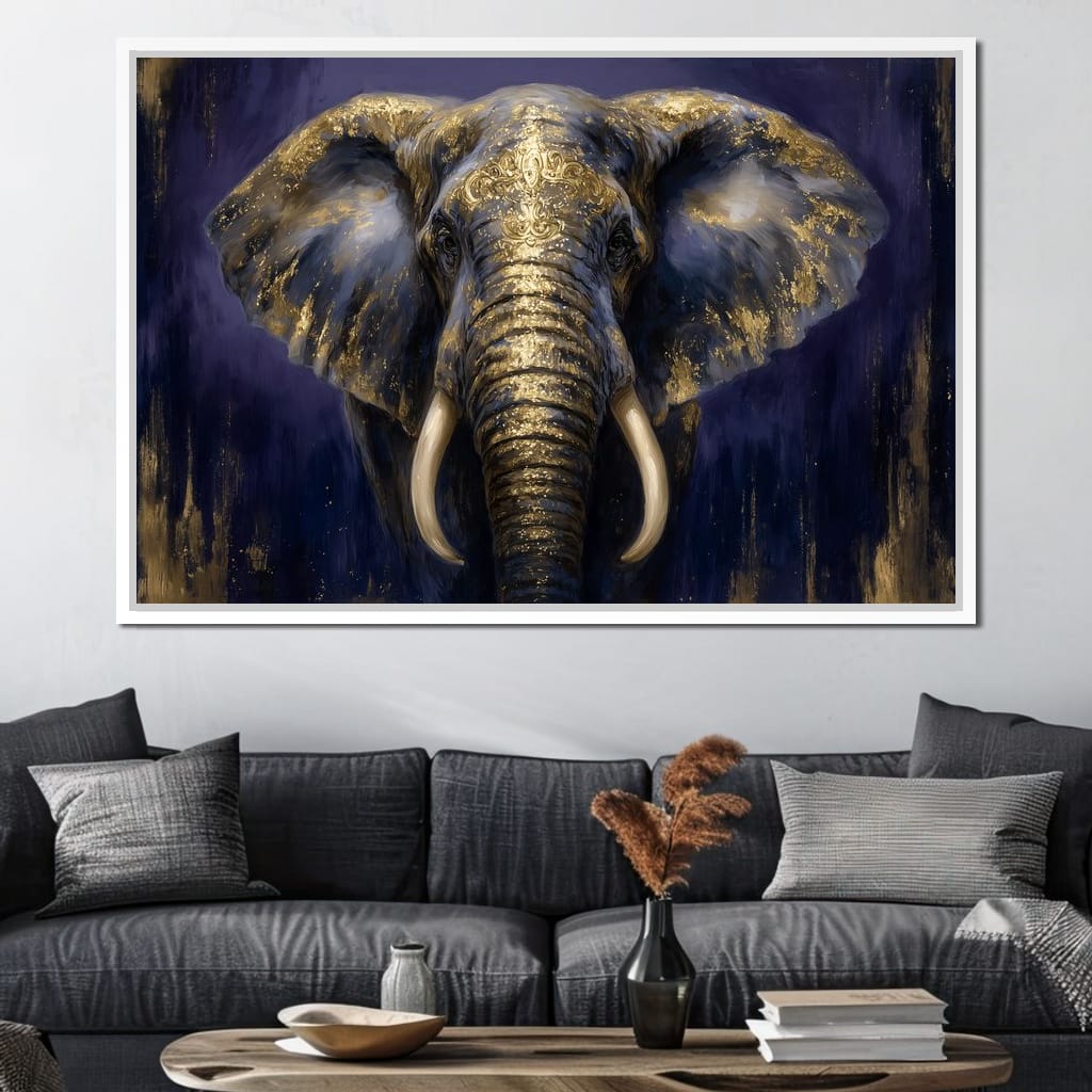 Regal Gold Elephant Majesty Canvas Wall Art