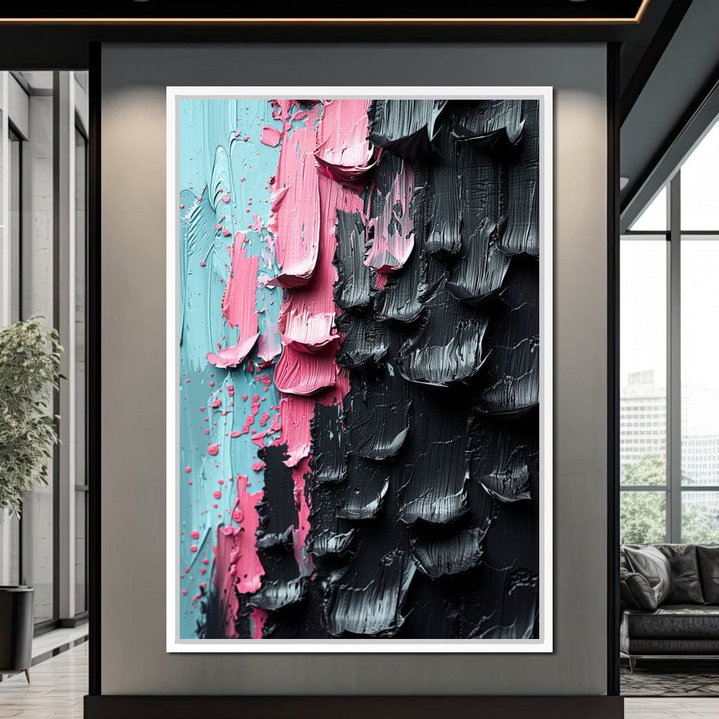 Sable Petals on Aquatic Breeze Canvas Wall Art