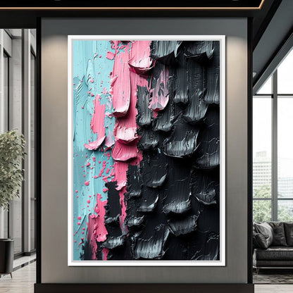 Sable Petals on Aquatic Breeze Canvas Wall Art