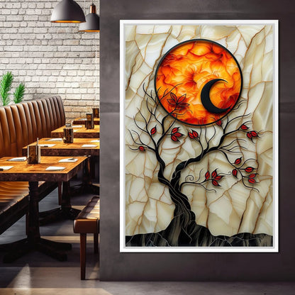 Solar Flare Through Leaves Canvas Wall Art