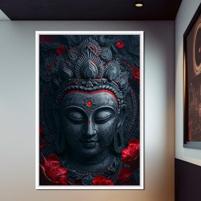 Buddha's Crimson Nirvana Canvas Wall Art