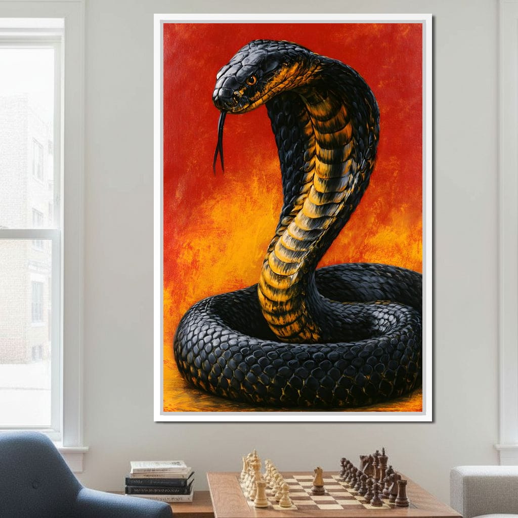 Airbrush Cobra Retro Style Canvas Wall Art