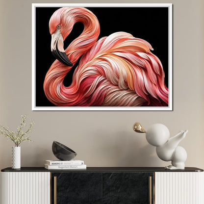 Silk Strand Flamingo Curve Canvas Wall Art