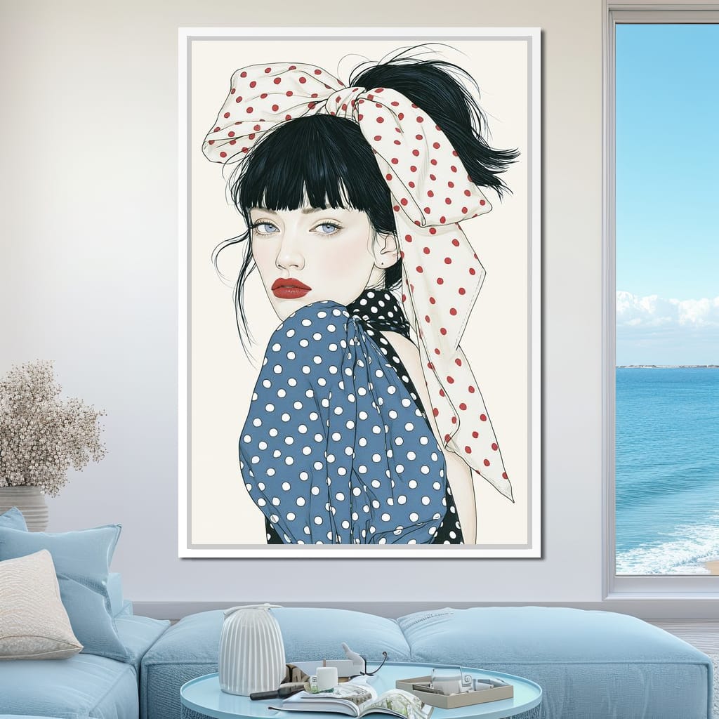 Polka Dot Afternoon Glance Canvas Wall Art