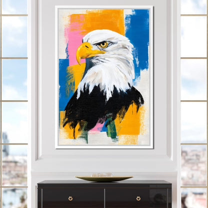 Bold Eagle Pop Portrait Canvas Wall Art