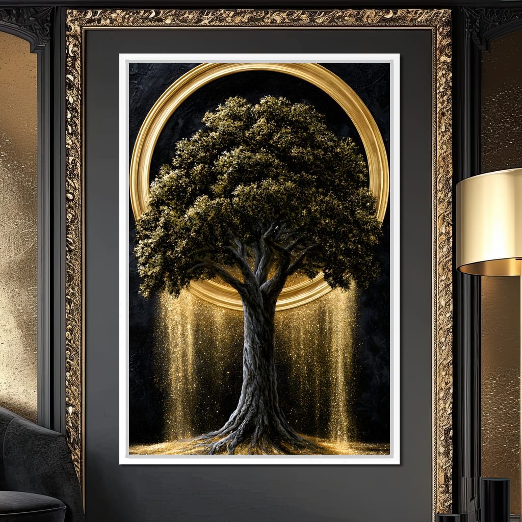 Gilded Roots of Eternal Radiance Canvas Wall Art