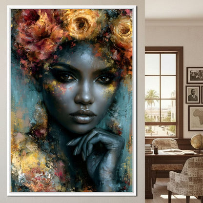 Gilded Petals Of Royal Grace Canvas Wall Art