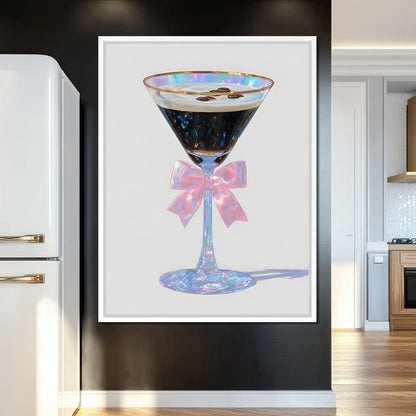 Iridescent Espresso Martini Bow Canvas Wall Art
