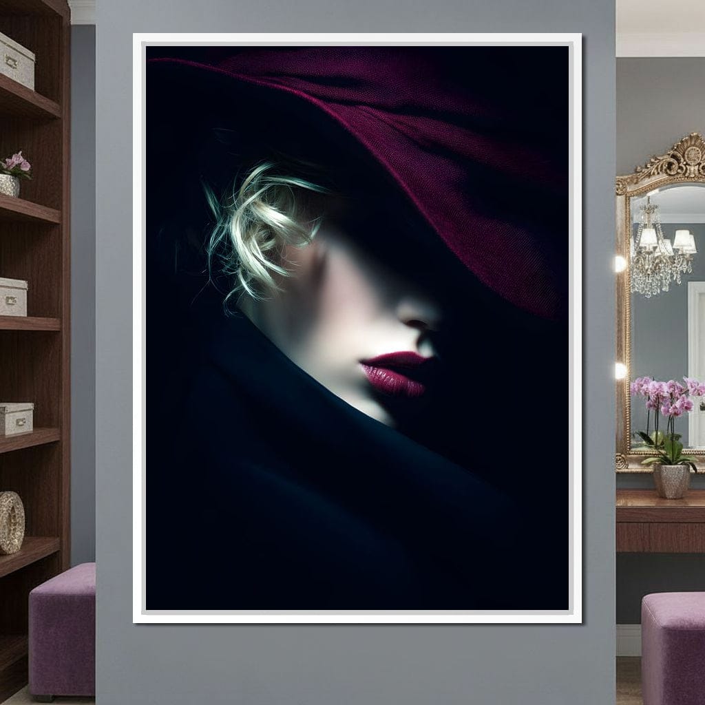 Noir Allure Under Silk Brim Canvas Wall Art