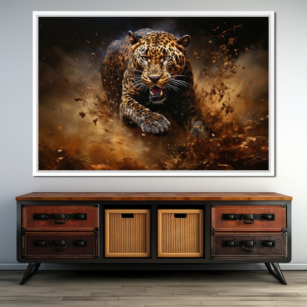 Running Leopard Canvas Wall Art