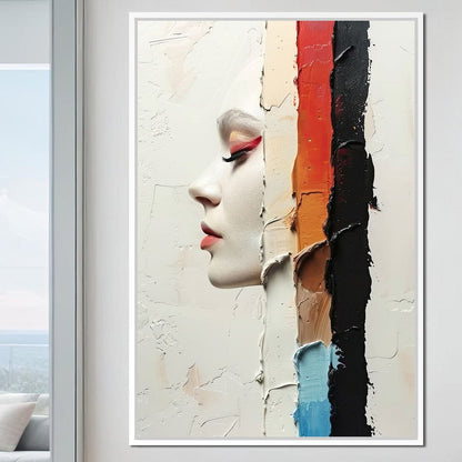 Painted Visage Fragmented Canvas Wall Art