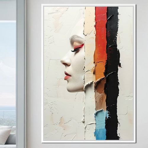 Painted Visage Fragmented Canvas Wall Art