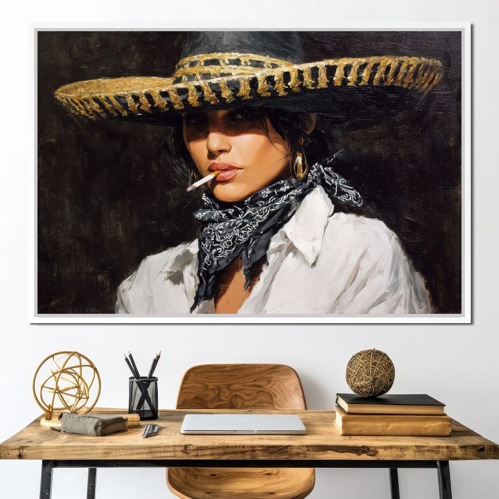 Smoky Bandit Hat Portrait Canvas Wall Art