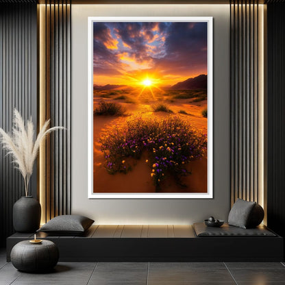 Golden Horizon Meadow Bloom Canvas Wall Art