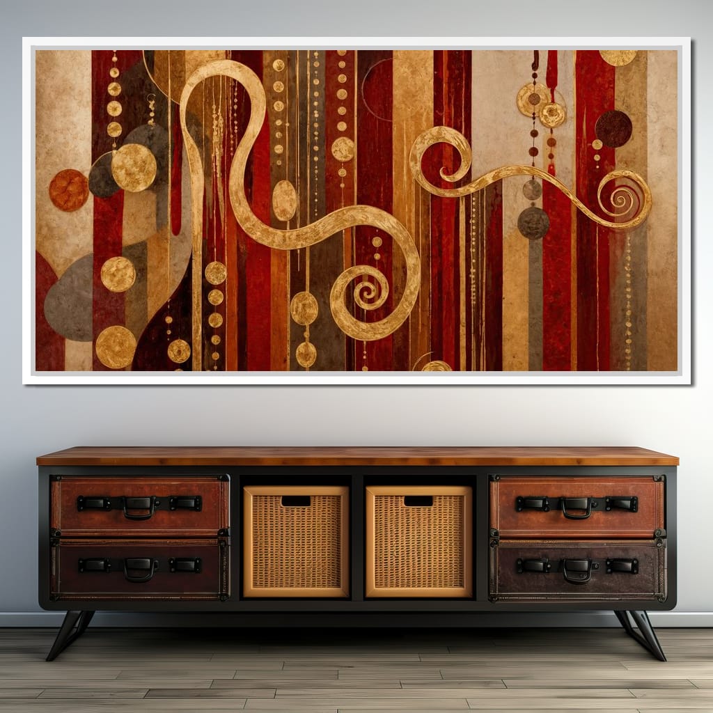 Glimpse of Red and Gold Canvas Wall Art