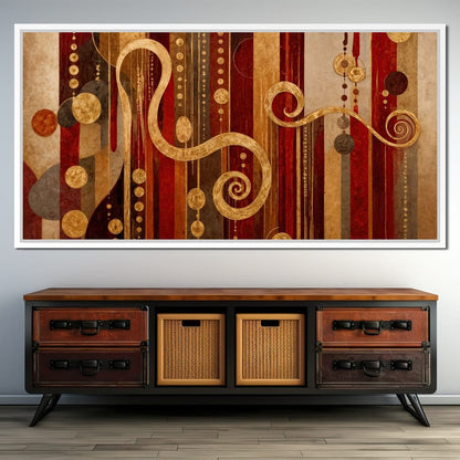 Glimpse of Red and Gold Canvas Wall Art