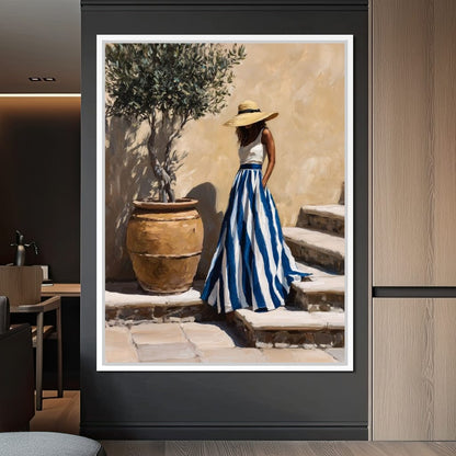 Sun Hat Lady By Olive Tree Canvas Wall Art