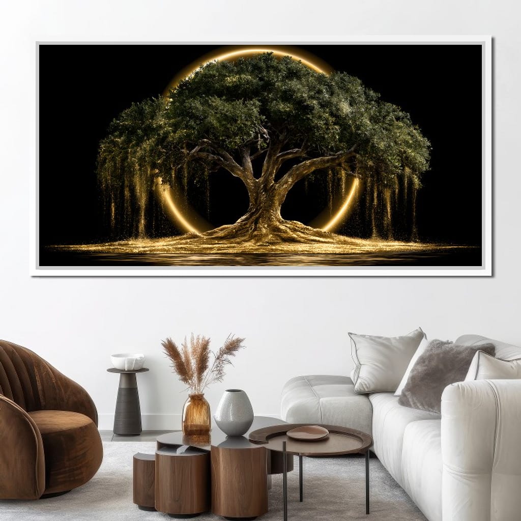 Ancient Tree Upon The Hollow Moon Canvas Wall Art