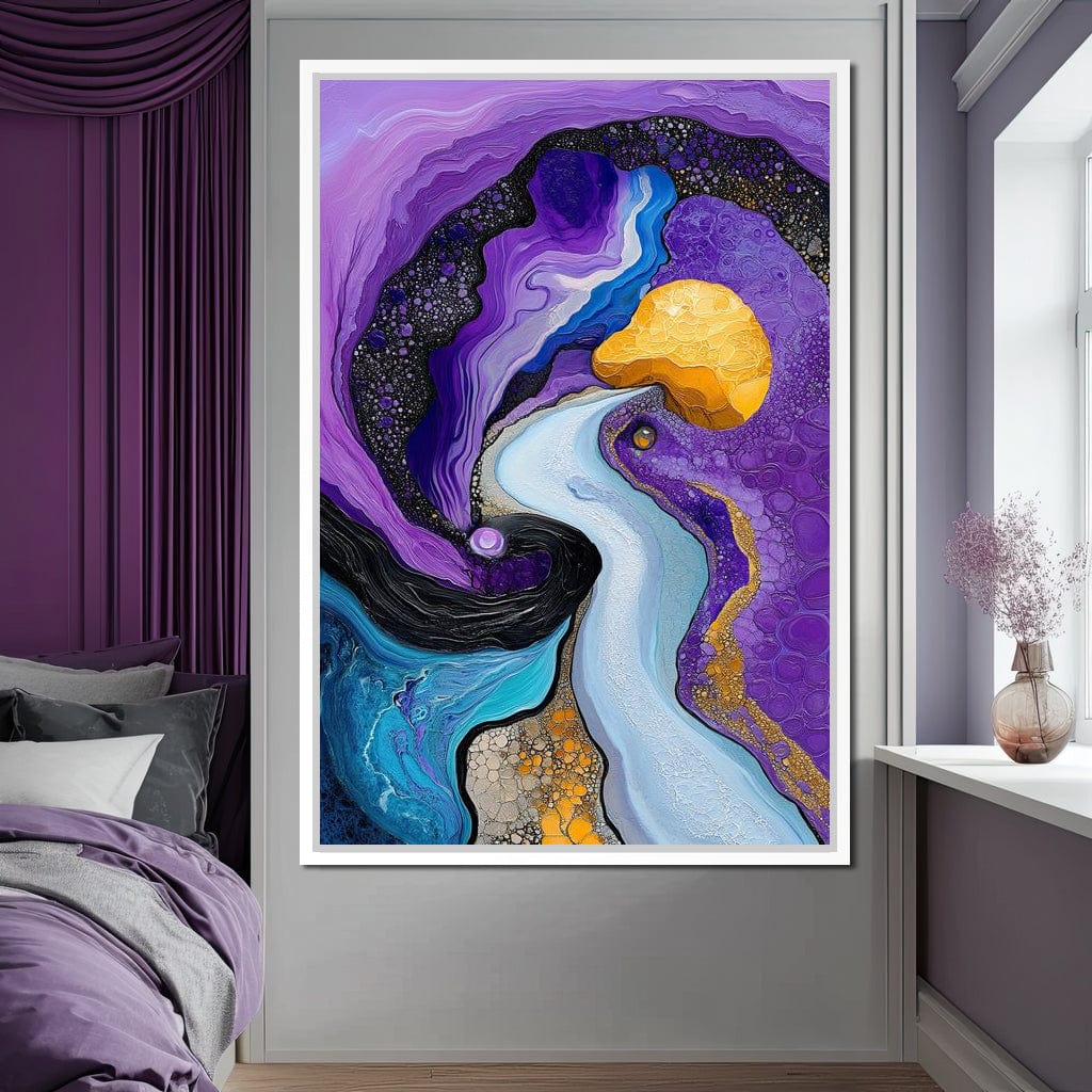 Waves of the Amethyst Sky Canvas Wall Art