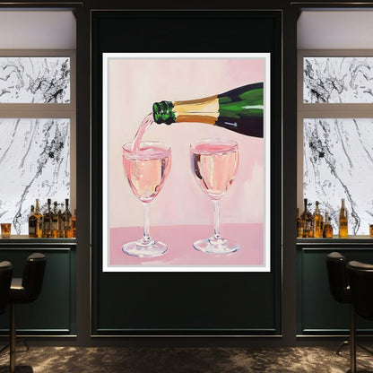 I Only Drink Champagne Canvas Wall Art