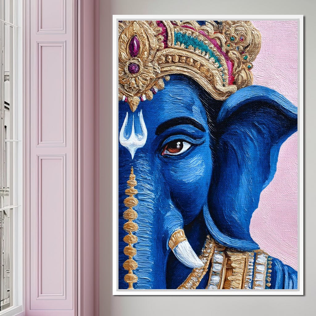 Lord Ganesha Blue Majesty Canvas Wall Art