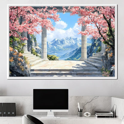 Mountain Blossom Panorama Canvas Wall Art
