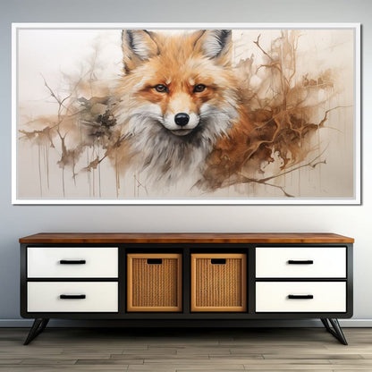 Acrylic Fox in a Fawn Whisker Dream Canvas Wall Art
