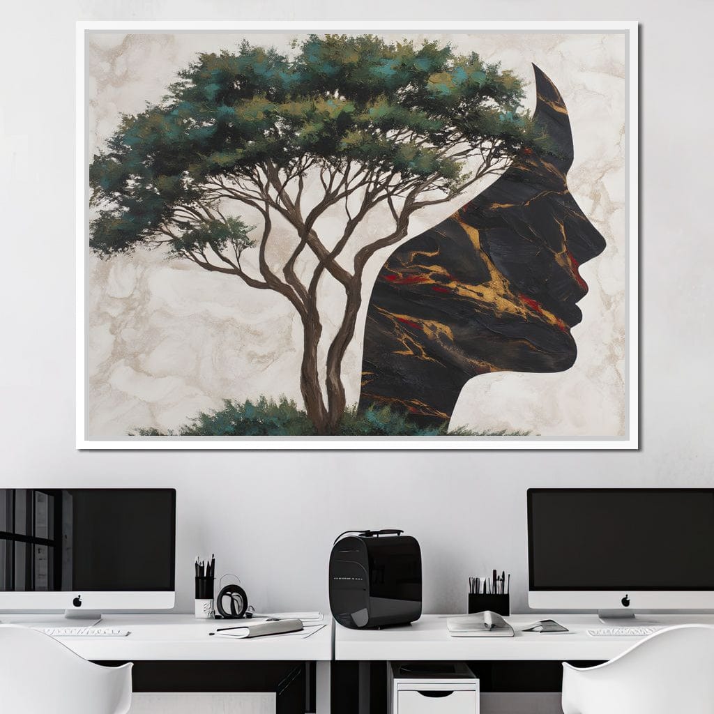 Majestic Silhouette Beneath Branches Canvas Wall Art