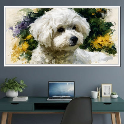 Gentle White Dog Companion Canvas Wall Art