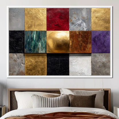 Gilded Mosaic Color Blocks Canvas Wall Art