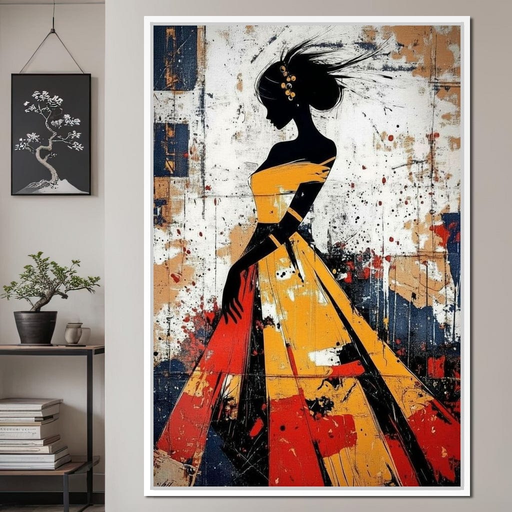 Women in Yellow Dress Canvas Wall Art