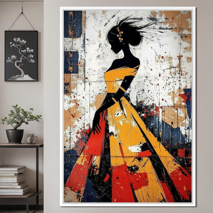 Women in Yellow Dress Canvas Wall Art