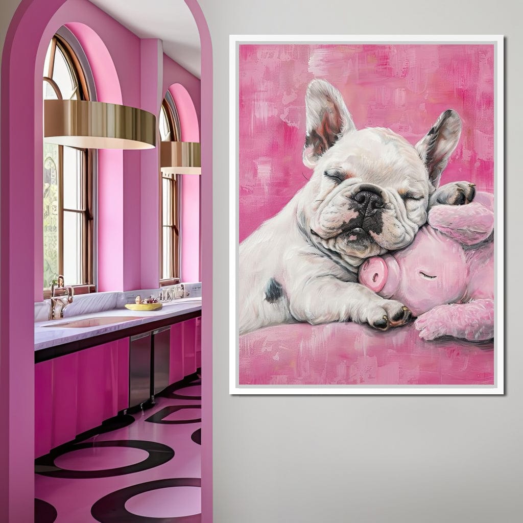 Slumbering Frenchie Dreams Canvas Wall Art