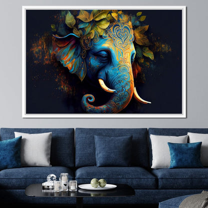 The Blue Elephant Canvas Wall Art