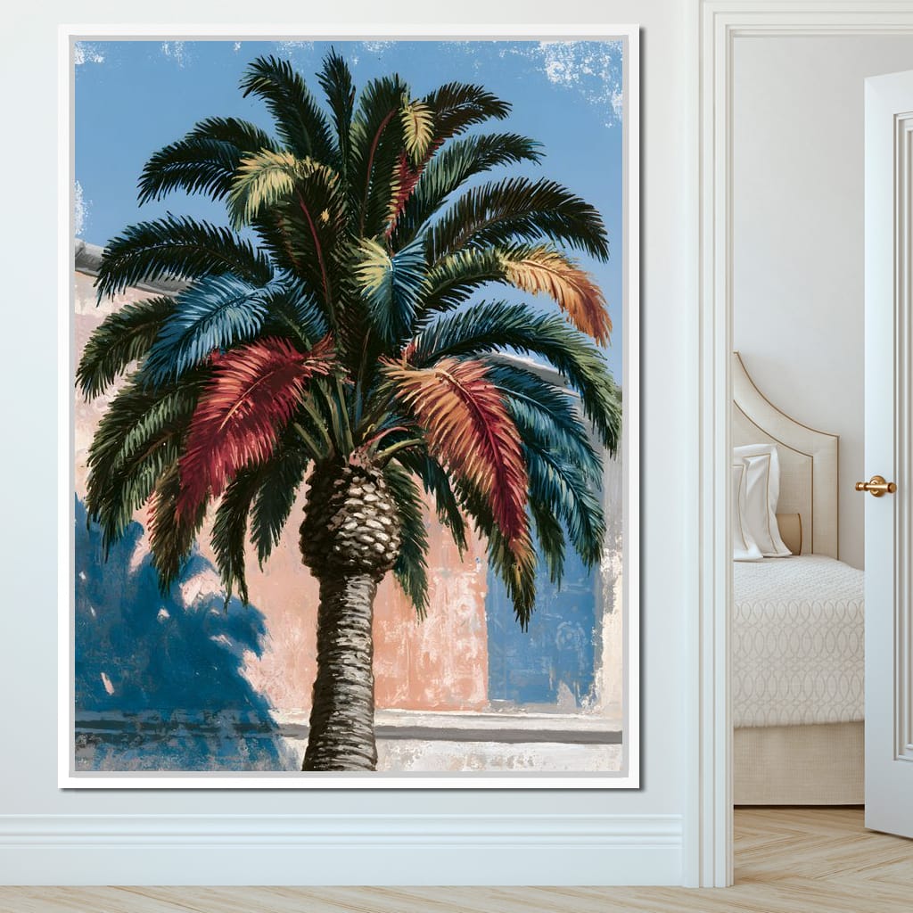 Painted Palms Under Southern Light Canvas Wall Art