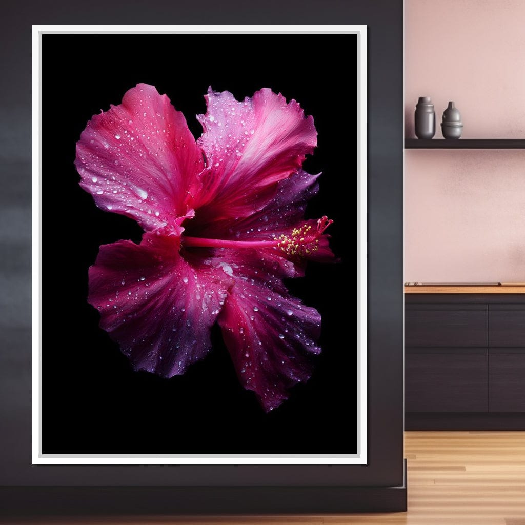 Rainkissed Pink Hibiscus Petals Canvas Wall Art
