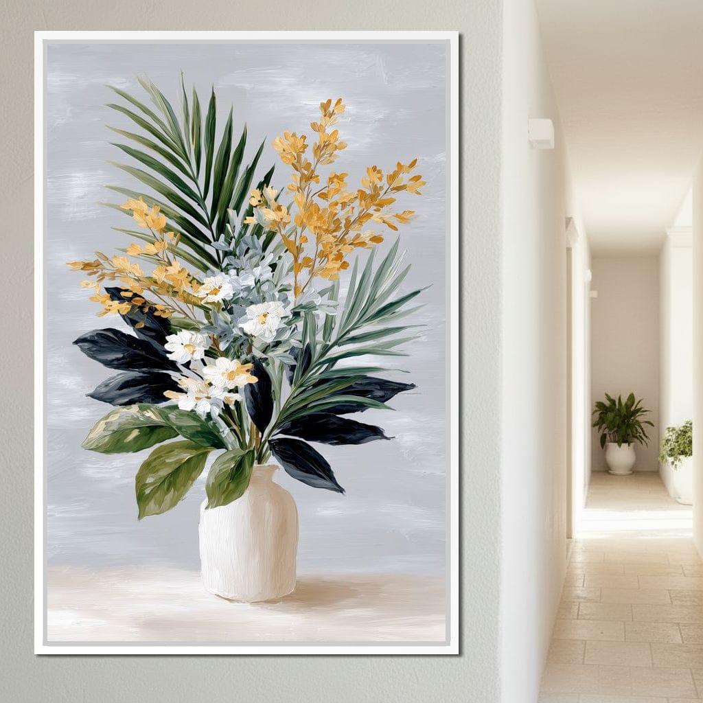Golden Botanicals Still Life Canvas Wall Art
