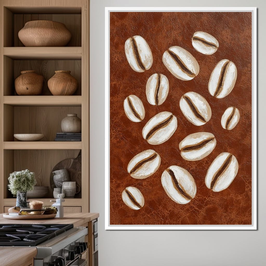Coffee Beans Brown Background Canvas Wall Art