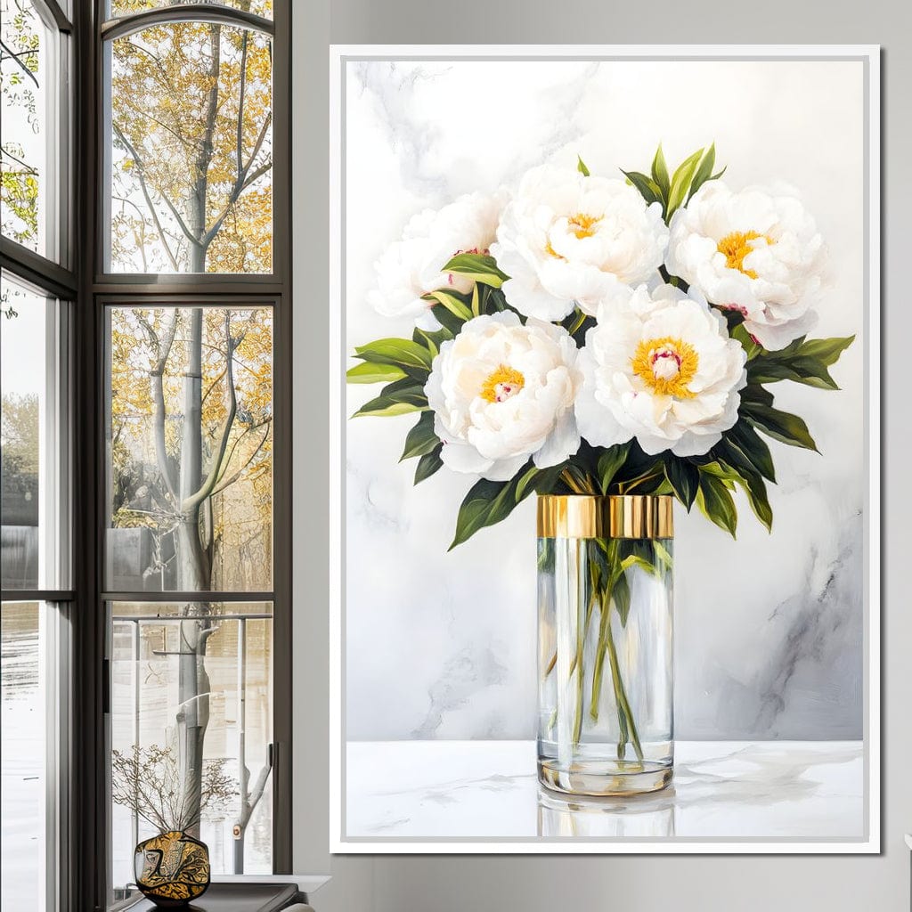 Opulent Peony Elegance Canvas Wall Art