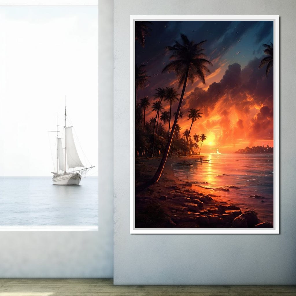 Breathtaking Sunset in California Canvas Wall Art
