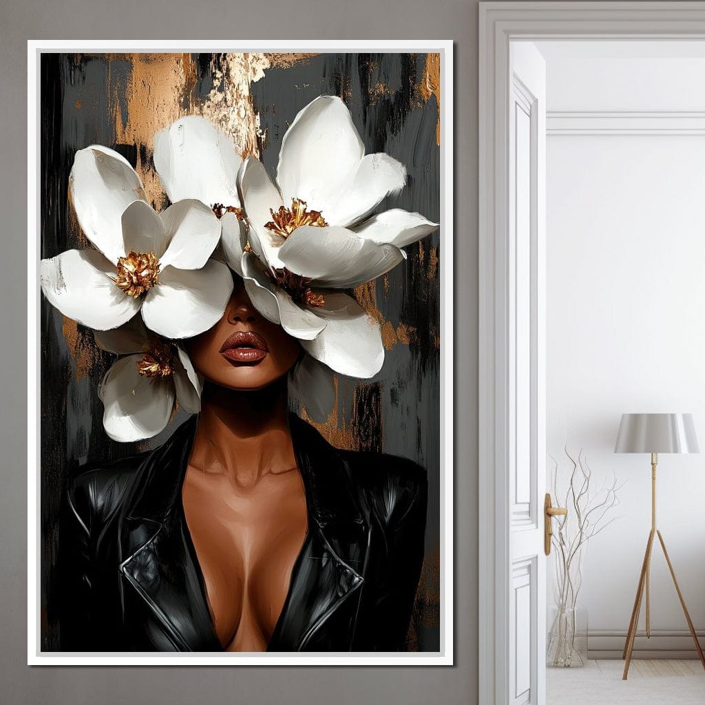 Golden Petals of Elegance Canvas Wall Art