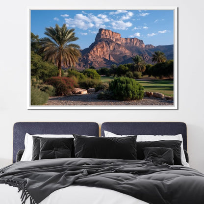 Desert Oasis Mesa Sunrise Canvas Wall Art