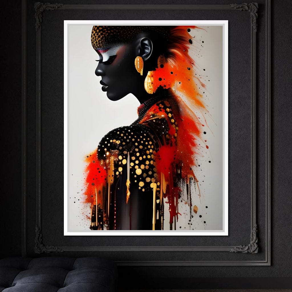 Female Portrait Paint Splash 035 Canvas Wall Art