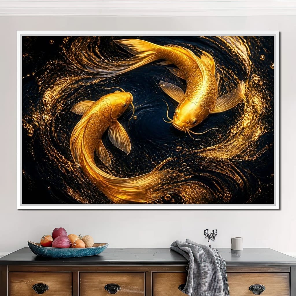 Koi Gold Current Canvas Wall Art